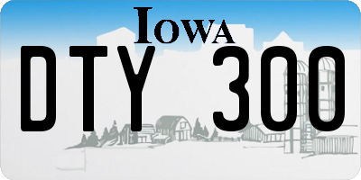 IA license plate DTY300