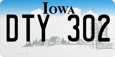 IA license plate DTY302