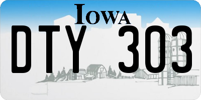 IA license plate DTY303