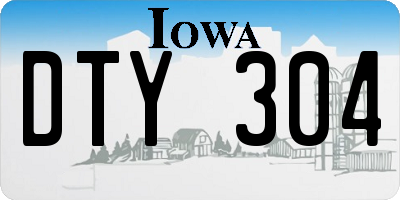 IA license plate DTY304