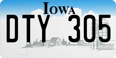 IA license plate DTY305