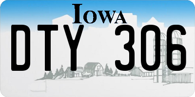 IA license plate DTY306
