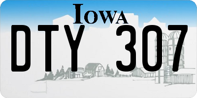 IA license plate DTY307