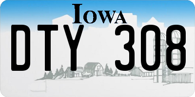IA license plate DTY308