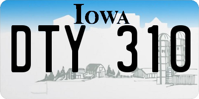 IA license plate DTY310
