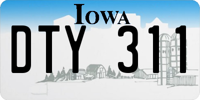 IA license plate DTY311
