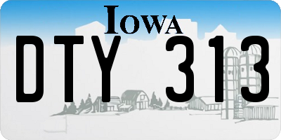 IA license plate DTY313