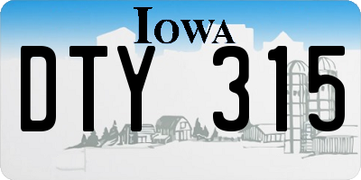 IA license plate DTY315