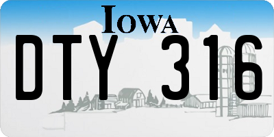 IA license plate DTY316