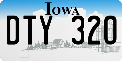 IA license plate DTY320