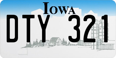 IA license plate DTY321