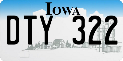 IA license plate DTY322