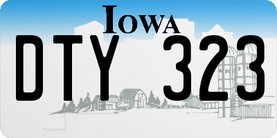 IA license plate DTY323