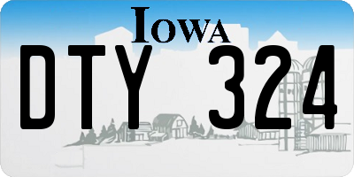 IA license plate DTY324
