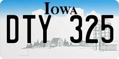 IA license plate DTY325