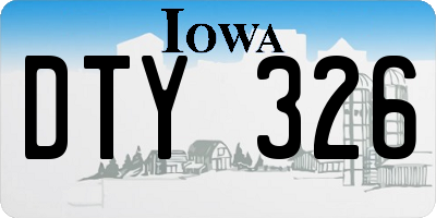 IA license plate DTY326