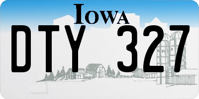 IA license plate DTY327