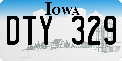 IA license plate DTY329