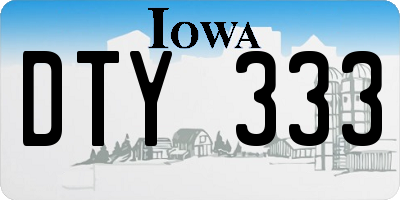 IA license plate DTY333