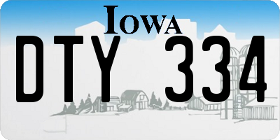 IA license plate DTY334