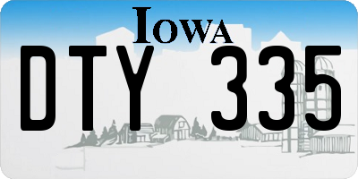 IA license plate DTY335