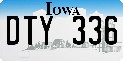 IA license plate DTY336