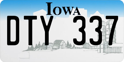IA license plate DTY337