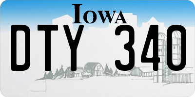 IA license plate DTY340