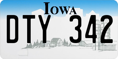 IA license plate DTY342