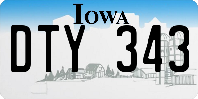 IA license plate DTY343