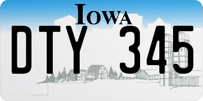 IA license plate DTY345