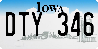 IA license plate DTY346
