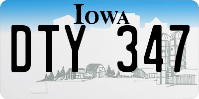 IA license plate DTY347