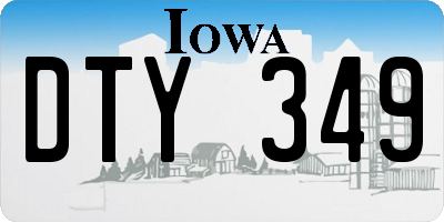 IA license plate DTY349