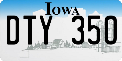 IA license plate DTY350