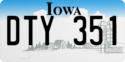 IA license plate DTY351
