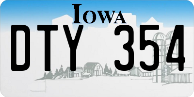 IA license plate DTY354