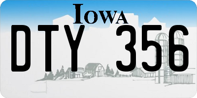 IA license plate DTY356