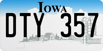 IA license plate DTY357