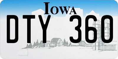 IA license plate DTY360