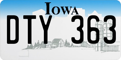 IA license plate DTY363