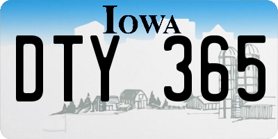 IA license plate DTY365