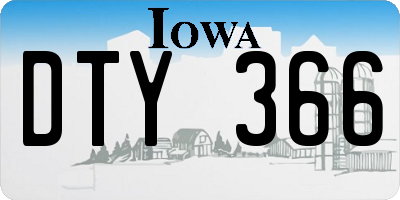 IA license plate DTY366
