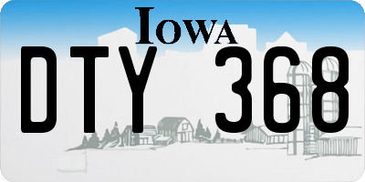 IA license plate DTY368