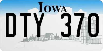 IA license plate DTY370