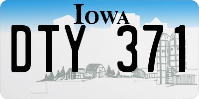 IA license plate DTY371