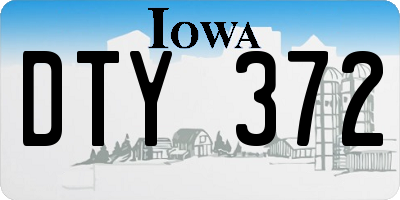 IA license plate DTY372