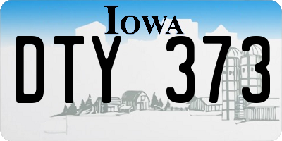 IA license plate DTY373
