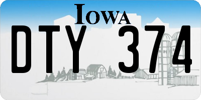 IA license plate DTY374