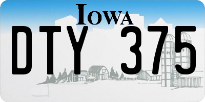 IA license plate DTY375